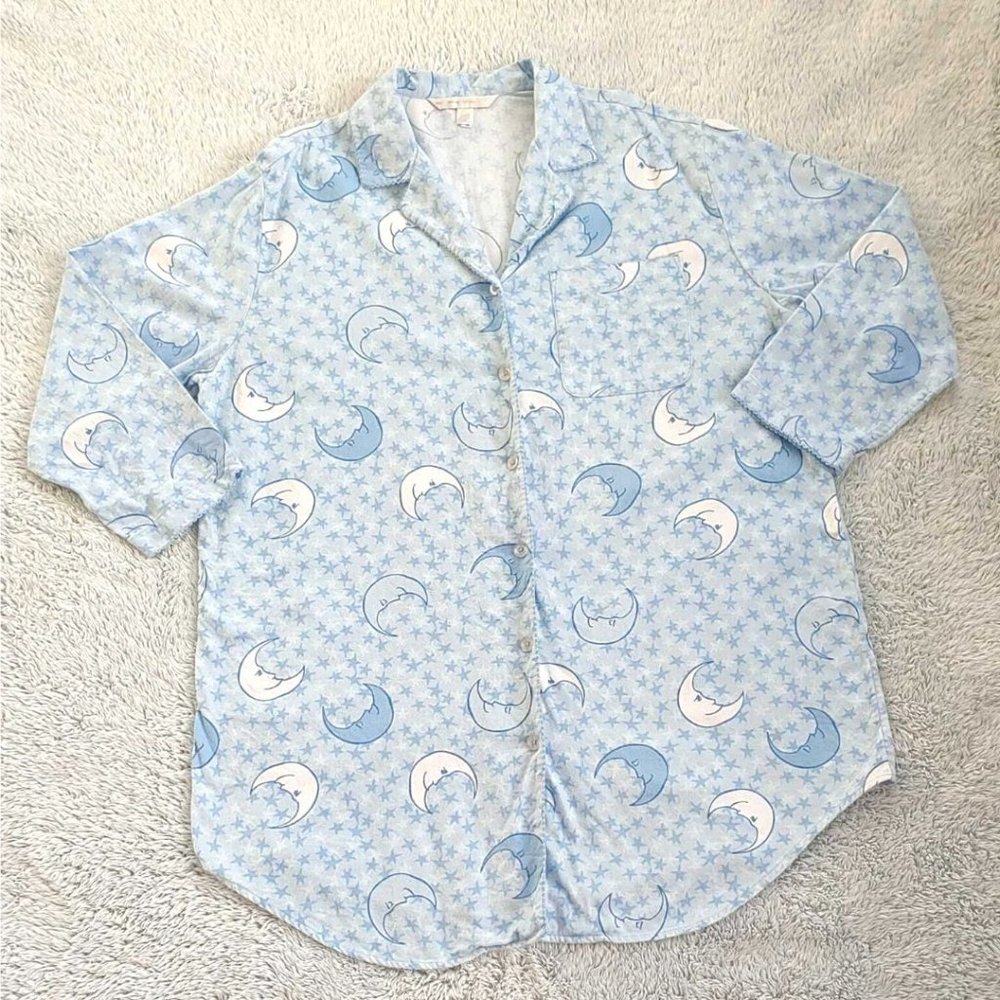 Sexy Sensual Cacique SZ 14 / 16 Blue Moon Button Night Gown Sleepwear Pajama PJ